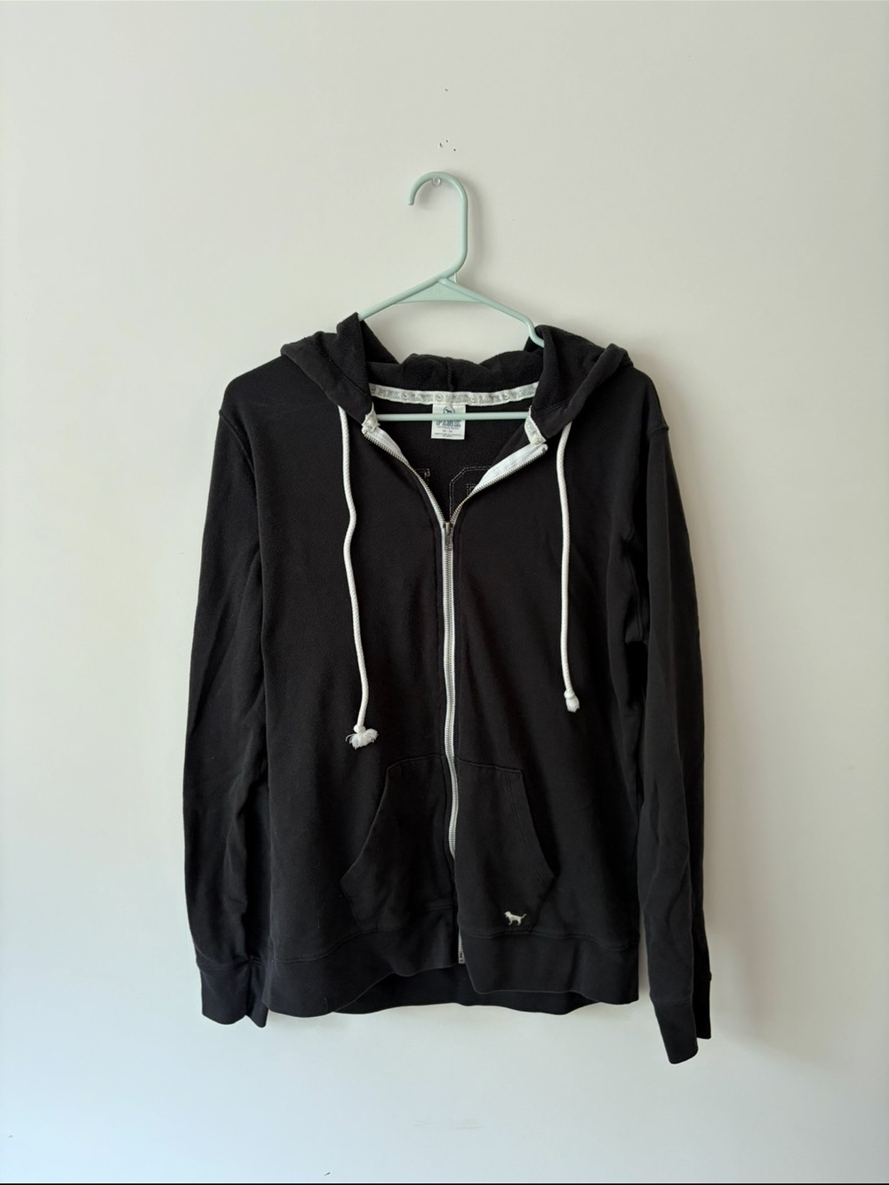 Black Zip-Up Y2K Pink Hoodie Sweater Victoria’s secret